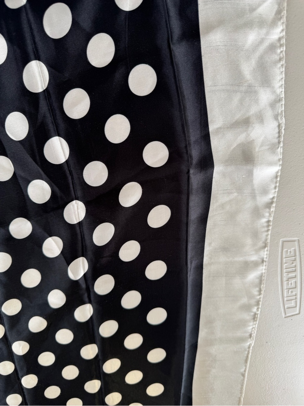 J. Mico Sancho Paris Polka Dot Silk Scarf Black White Square Vintage Chic - Picture 10 of 16
